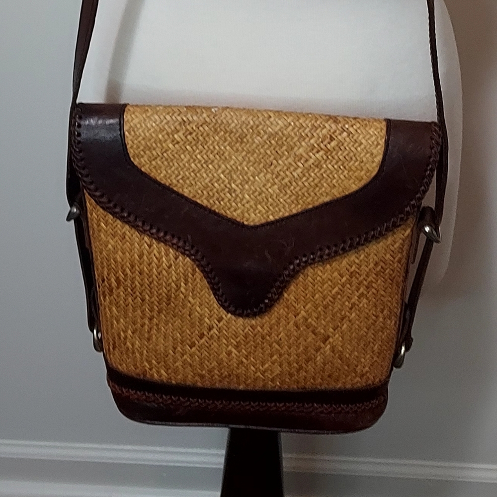 Talbots Brown and Tan Women's Woven Shoulder Bag